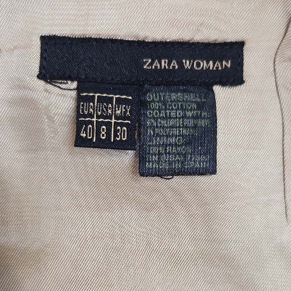 Zara Soft Gold High Waisted Faux Leather Knee Length Pencil Skirt Size 8 - Picture 5 of 7